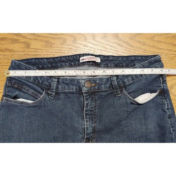 Lee Slender Secret Bootcut Jeans Low Waist Dark Wash Blue Denim Womens Size 14 - Picture 5 of 8